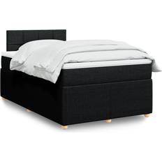 120 cm - Sort Kontinentalsenge vidaXL Med Madras 120x190 cm Stof Sort Kontinentalseng
