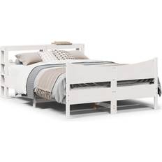 Beds & Mattresses vidaXL Bed Frame with Headboard 160x200 cm White