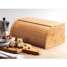Brown Bread Boxes Rebrilliant Bamboo Bin Storage Counter Top Roll Top Bread Box