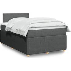 120 cm - Enkeltsenge Kontinentalsenge vidaXL Med Madras 120x190 cm Stof Mørkegrå Kontinentalseng