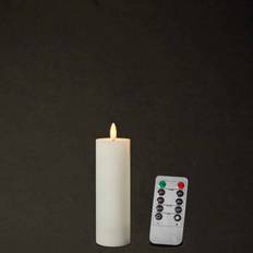LED Bloklys Ø5 x H15 cm Hvid