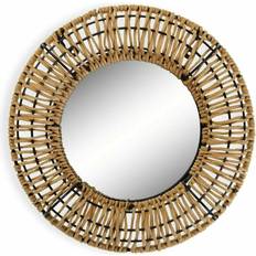 Versa Refurbished Vägghängd Spegel Rattan Bambu 2 x 30 x 30 cm Väggspegel