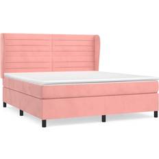 180 cm - Pink Kontinentalsenge vidaXL Med Madras 180x200 cm Fløjl Lyserød Kontinentalseng