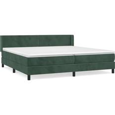 200 cm - Grøn Kontinentalsenge vidaXL Med Madras 200x200 cm Fløjl Mørkegrøn Kontinentalseng