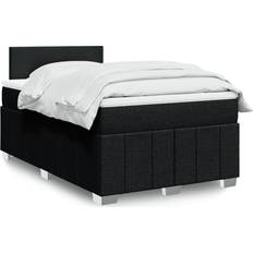 vidaXL Ramsäng Med Madrass Svart 120x190 cm Tyg Kontinentalsäng