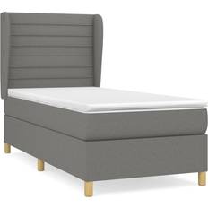 Senge & Madrasser vidaXL Med Madras 90x190 cm Stof Mørkegrå Kontinentalseng
