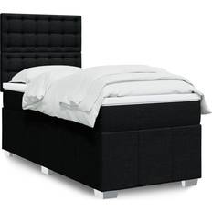 Senge & Madrasser vidaXL Med Madras 100x200 cm Stof Sort Kontinentalseng