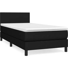 90cm Lits Continentaux vente vidaXL à Sommier Tapissier Avec Matelas Noir 90x190 cm Lit Continental