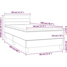 vidaXL Ramsäng Med Madrass Mörkblå 80x200 cm Kontinentalsäng