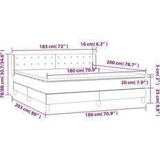 vidaXL mit Matratze 180x200 cm Taupe Boxspringbett