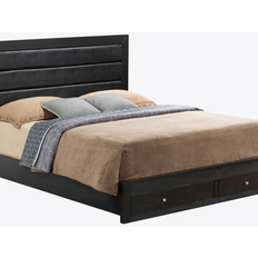 Beds Latitude Run Elegant Black Storage Bed Full with Modern Spaces