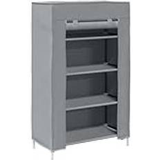 Fabric Hallway Furniture & Accessories vidaXL Grey Cabinet 60.5 x 30 x 97 cm Shoe Rack