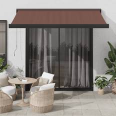 Bruna Terassmarkiser vidaXL Markis Automatiskt Infällbar Brun 300x250 cm
