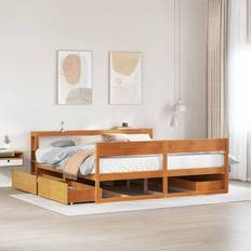 Senge & Madrasser vidaXL Uden Madras 200x200 cm Gyldenbrun Sengeramme