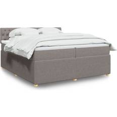 Senge & Madrasser vidaXL Med Madras 200x200 cm Gråbrun Kontinentalseng