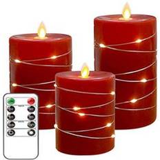 Flame Effect Red LED-lys 15cm 3stk