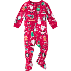 The childrens place The Children's Place Baby Matching Family Christmas Microfleece Footed One Piece Pajamas - Red