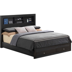 Beds Lark Manor Elegant Storage Bed with Modern Design Brown Queen