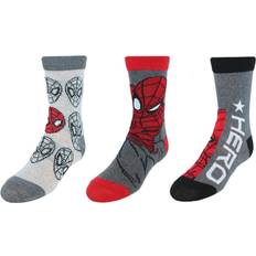 Textiel Trade Kid's Marvel Spider Man Hero Crew Novelty Socks 3-pack - Grey