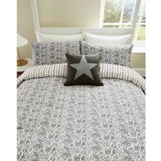 Linne - Randiga Påslakan Helena Springfield Byron Cotton Set Grey Linen Duvet Cover Grey