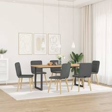 vidaXL 6 pcs Fabric Dark Grey Köksstol 86cm 6st