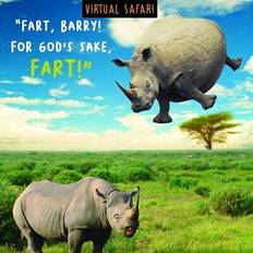 Rectangular Cards & Invitations Emotional Rescue Virtual Safari Birthday 2 Rhinos One Floating