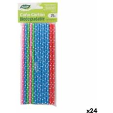 Cheap Straws Algon Multicolour Cardboard Straws 25 Pieces 24 Units