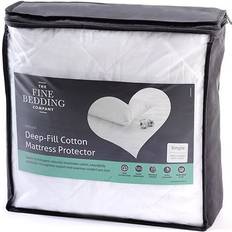 The Fine Bedding Company Deep Fill Cotton Protector Double Mattress Cover White