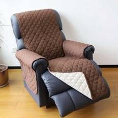 Easylife Reversible Recliner Protector Brown/Beige Loose Armchair Cover Brown