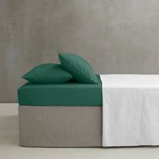 Gröna - Linne Underlakan Catherine Lansfield Easy Iron Percale Fitted 35 cm Dark Green Bed Sheet Green