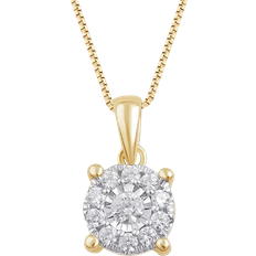 Macy's 14k Necklaces Macy's Halo Pendant Necklace - Gold/Diamonds