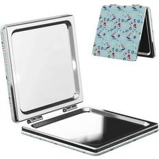 Cosmetics Ocsxa Sailboats Anchors Pattern Travel Makeup Mirror - Portable