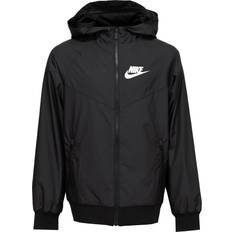 Nike Big Kid's Sportswear Windrunner Loose Hooded Jacket - Black/Black/Black/White (850443-011)