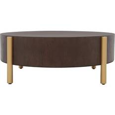 Dark oak wood Safavieh Diangela Dark Oak Coffee Table 34"