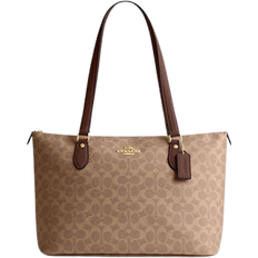 Coach Gallery Tote Bag In Signature Canvas - Gold/Tan/Brown