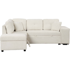 Latitude Run Cream Sectional 87.7" Convertible Sleeper Sofa