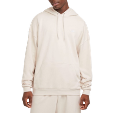 Beige - Fitness & Gym Jumpers Nike Club Fleece Men's Oversized French Terry Pullover Hoodie - Light Orewood Brown/White