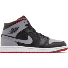 Jordan air mid 42.5 black NIKE Air Jordan 1 Mid M - Black/Fire Red/White/Cement Grey