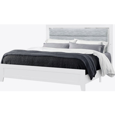 Beds Mercer41 Omoda White Queen Bed Full with Led Brown