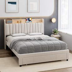 Latitude Run Bed Frame with Storage Headboard Queen