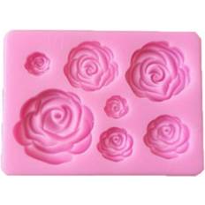 Silicon Cake Decorations Aetomce 7 Cavity Roses Fondant Mold Cake Decoration