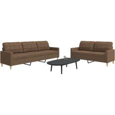2 personers - Sofagrupper Sofaer vidaXL Sofasæt 2 Dele Stof Brun Sofa 2 personers