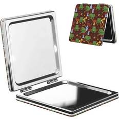 Cosmetics Bingfone Frogs and Mushrooms Print Makeup Mirror - Square