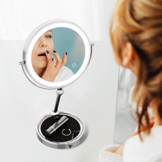 Cosmetics Symple Stuff Rechargeable 8 Inch Lighted Makeup Mirror - Chrome