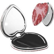 Cosmetics Bingfone Striped Meat Print Makeup Mirror - Heart Shape