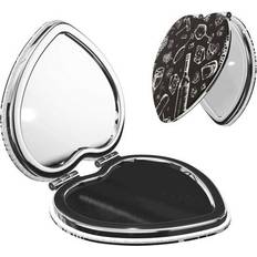 Cosmetics Ocsxa Wine Seamless Pattern Travel Makeup Mirror - Heart Shape