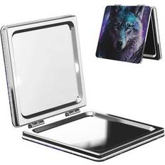 Cosmetics Ocsxa Purple Sky Wolf Pattern Travel Makeup Mirror - Portable