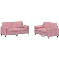 Pink Sofaer vidaXL Sofasæt 2 Dele Med Puder Sofa 2 personers