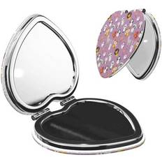 Cosmetics Bingfone Lovely Animals Print Compact Vanity Makeup Mirror - Heart Shape