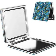 Cosmetics Ocsxa Snow Board Blue Pattern Travel Makeup Mirror - Blue